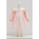 Tıny Lace Omuz Fırfırlı Bebek Elbise - Caramell - ELB1889 - Pembe - 1 - 3 Ay - ELB1889-PEMBE-1 - 3 Ay Pembe