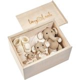 Tiny Lamb Elephant Yenidoğan Organik Bebek Seti | Bebek Hediye Seti - Krem - 0 - 3 Ay