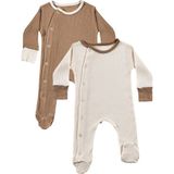 Tiny Lamb Milky Chocolate Bebek Tulum Takımı 2 Parça Unisex Organik Pamuk Yenidoğan Hediye Seti - 0 - 3 Ay - Renkli