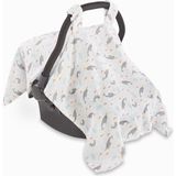 Tiny Lamb Tinylamb Unicorn Fish Bambu - Pamuk Müslin Puset Örtüsü 75 x 100 - 0-6 Aylık - 0 - 13 kg - Beyaz