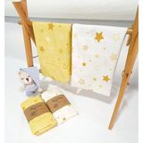 Tiny Plans Tek Kişilik 2'li Lastikli Çarşaf-Yastık Kılıfı Takımı - 90x180 - Sarı - Beyaz