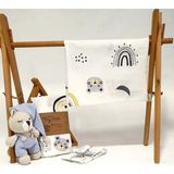 Tiny Plans Tek Kişilik Lastikli Çarşaf-Yastık Kılıfı Takımı - 90x190 - Beyaz - Gri