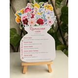 Tiny Stories TR Çiçek Temalı Ramazan Ayı 29 Günlük Masa Takvimi+ Tahta Stand(Şeffaf Düşme Korumalı) + Hediyeli