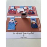 Tiny Stories TR Mıknatıslı Kitap Ayracı - Kış Temalı, Sevimli Hayvanlı 6 Adet