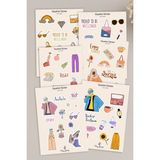 Tiny Stories TR Seyahat Temalı Sticker Seti - 6 Adet / Ajanda, Defter,Bullet Journal,Scrapbook