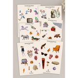 Tiny Stories TR Sürreal Kolaj Temalı Sticker Seti - 6 Adet / Vintage,ajanda, Defter,bullet Journal,scrapbook Için
