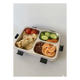 tiny wood 3 Gözlü Çelik Yemek Kabı – Yetişkin Beslenme Kabı, Sızdırmaz Lunch Box, Büyük Boy