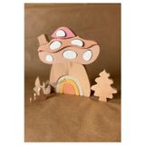Tiny Wood Ahşap Oyuncak Mantar Ev Puzzle Eğitsel Oyuncak