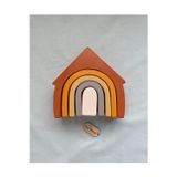 Tiny Wood Ahşap Waldorf Gökkuşağı Ev Pastel Renkli Doğal Ahşap 5'Li Waldorf Ev Eğitici, Duyusal Oyuncak