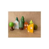 Tiny Wood Çocuklar İçin Waldorf Ahşap Ev Ve Orman Seti , Ahşap Eğitici Oyuncak Seti