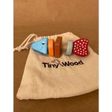Tiny Wood Doğal Ahşap Balık Çıngırak – El Yapımı, Montessori Uyumlu Bebek Oyuncağı - Standart