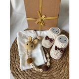 Tiny Wood Hoşgeldin Bebek, Unisex, Yenidoğan Organik Bebek Hediye Seti - Krem - 0 - 6 Ay