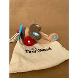 Tiny Wood Isme Özel Ahşap Oyuncak Uçak | Doğal Kayın Ağacından El Yapımı Montessori - Standart - Bej