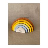 tiny wood İsme Özel Ahşap Waldorf Gökkuşağı | 6'lı Pastel Tonlarda Montessori Oyuncağı