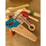 Tiny Wood Isme Özel Renkli Ahşap Oyuncak Tamir Seti – Doğal Masif Montessori Oyuncak - Standart - Çok Renkli