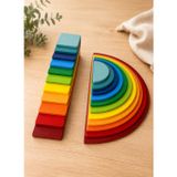 Tiny Wood Montessori Waldorf Ahşap Gökkuşağı Açık Uçlu Oyun Seti 2 Parça