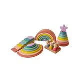 Tiny Wood Montessori Waldorf Pastel Ahşap Gökkuşağı Açık Uçlu Oyun Seti 5 Parça
