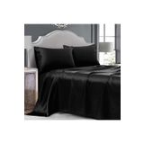 Tinybabyconcept Pamuk Saten Çift Kişilik Nevresim Takımı 4 Parça Ipek Dokulu Siyah 160x220 Cm Lastikli Çarşaf