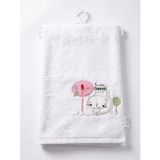 Tinycare%100 Pamuklu, Nakışlı, Hipoalerjenik Bebek Çocuk banyo havlusu- Yumuşak Doku, Beyaz, 85x115cm (Sevimli kedi)