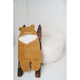 Tinykiddesign Kişiye Özel Nakışlı Bebek Dış Kundak Uyku Tulumu Kıvırcık Wellsoft Peluş Ayıcık Kulaklı - Kahverengi
