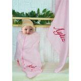 Tinykiddesign Pamuklu Bambu Müslin Tulum Kundak Battaniye Seti Istediğiniz Ismi Nakışla Yazıyoruz - Pembe