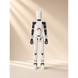Tinylab 3D Robot Dummy Oynar Eklemli Hareketli Oyuncak Aksiyon Figürü 13 cm Beyaz Siyah