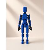 Tinylab 3D Robot Dummy Oynar Eklemli Hareketli Oyuncak Aksiyon Figürü 13 cm Mavi Siyah
