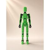 Tinylab 3D Robot Dummy Oynar Eklemli Hareketli Oyuncak Aksiyon Figürü 13 cm Su Yeşili Siyah