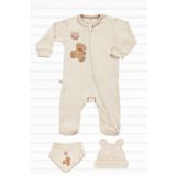 tinylamb Fluffy Bear 3 Parça Yenidoğan Mini Set %100 Organik Pamuk Bebek Hediye Seti