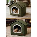 Tinypati Vira Su Geçirmez Kedi ve Köpek Yatağı - Haki