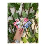 tinystoriestr Kitap Ayracı 5'li - Çiçek Temalı Özel Kesim-3 - Custom Die-Cut Laminated Flowers Bookmark 5 pcs