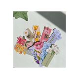 tinystoriestr Kitap Ayracı Çiçek Temalı Özel Kesim 10’lu - Custom Die-Cut Laminated Flowers Bookmark 10 pieces