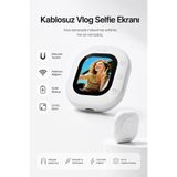 Tinytek Manyetik Arka Kamera Selfie Ekranı 2.0 İnç Kablosuz Mini Vlog Monitörü Şarjlı Telefon Aksesuarı
