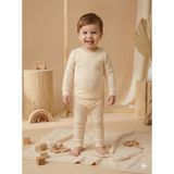 tinytrends %100 Pamuk Erkek Bebek&çocuk Zıbınlı Body ve Pantolon 2'li Takım - 12 - 18 Ay - Krem