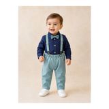 tinytrends Erkek Bebek %100 Pamuk Zıbın Gömlek Salopet Takım Elbise Düğün Mevlüt