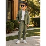 tinytrends Erkek Çocuk Cotton Spor Takım Elbise Bayramlık/düğün/özel Gün - 3 Yaş - Haki