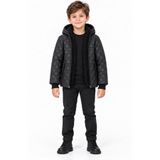 tinytrends Erkek Çocuk Exclusive İçi Kürklü Siyah Kapüşonlu Mont