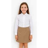 tinytrends Kız Çocuk %100 Pamuk Gabardin Esnek Bel Okul Şort Etek - Camel - 5 - 6 Yaş