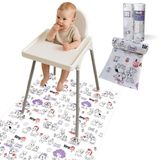 TinyUp Mama Sandalyesi Altı ve Aktivite Örtüsü – Tek Kullanımlık, 10 Yaprak, Su Geçirmez, BPA Free, Etrafı Kirden Koruyan, Taşınabilir – 100x120 cm Kullan At Splash Mat (Standart, Adet Örtü, 10)