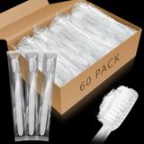 Tioncy 60'lı paket önceden yapıştırılmış tek kullanımlık diş fırçaları ayrı ayrı sarılmış önceden yapıştırılmış diş fırçaları yumuşak kıl seyahat diş fırçası tek kullanımlık otel, kamp, seyahat ve