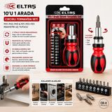 Tios Shop Krm 10IN1 Silikon Sap - Cr-V Cırcırlı Tornavida Bits Seti Ph1-Ph2-Ph-3 - Pz1-Pz2-Pz3 Manyetik - Çok Renkli
