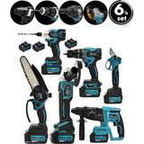 Tios Shop Krm 6pcs Usta Elektrikli Alet Seti ŞARJLI=21V Spral Taşlama - Hilti - Bağ Makas - Somun Sök