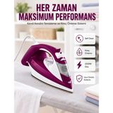 Tios Shop Krm Seramik Tabanlı Kırmızı 2200 Watt Şok Buharlı Ütü Yeni Nesil Krm