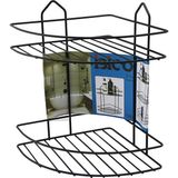 Tios Shop Krm Siyah 2 Katlı - Üçgen Metal Banyo Köşelik - Duşkabin Raf (5047) Krm