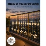 Tios Shop Krm Yıldız Figürlü Perde Peri LED 3x3 Metre Dekoratif Işık Yeni Nesil Krm