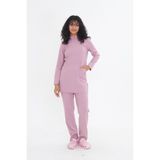 TIPMOD Likralı Pudra Pembe Tunik Tesettür Takım Hemşire Forması / Scrubs