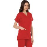 TıpMod Yarasa Kol Likralı Kırmız Doktor / Hemşire Forması - XL - Kırmızı