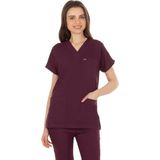 TıpMod Yarasa Kol Likralı Patlıcan Moru Doktor / Hemşire Forması - XL