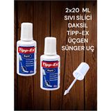 Tipp-Ex 2×20 ml Daksil Sıvı Silici Beyaz Sünger Üçgen Uç Pratik Kullanım İçin