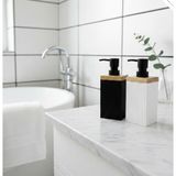 Tiran Akrilik Lüks Kare Sıvı Sabunluk, Cam Görünümlü Kırılmaya Dayanıklı, Mutfak ve Banyo için Modern Losyon Dağıtıcı, Lavabo Üstü Şık Tasarım
